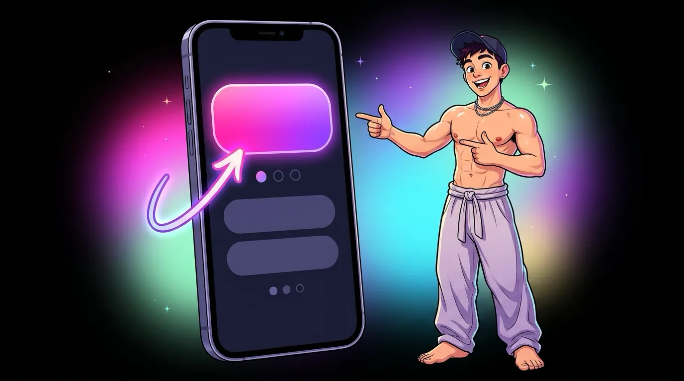 Cartoon of Max, the MaxxxSites mascot, pointing at a phone where one big glowing button sits above smaller, quieter links