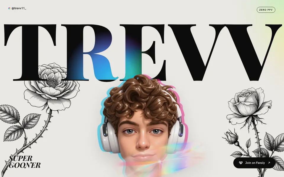 trevv.link homepage, a creator link hub built by MaxxxSites